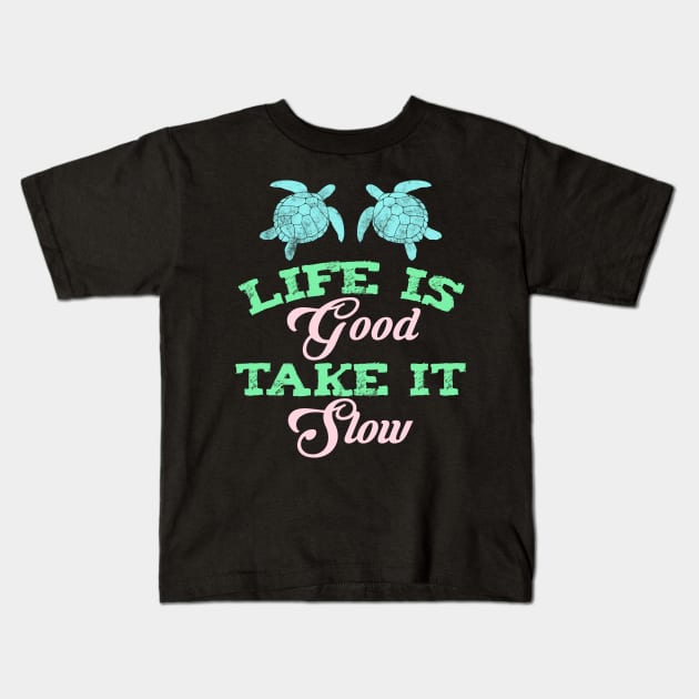 Turtle Quote Kids T-Shirt by Imutobi